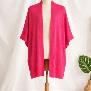 Bright Fuchsia Open-Front Women's Cardigan Sweater